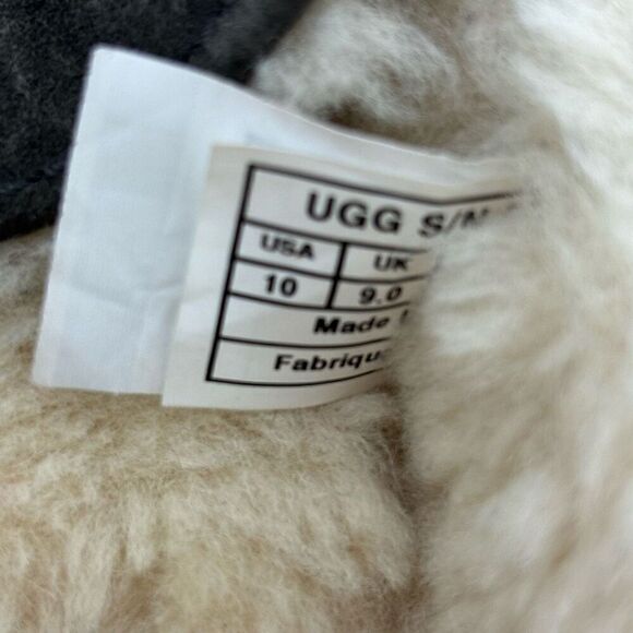 UGG Grey Suede Fur Lined Men's Slippers - Picture 5 of 8